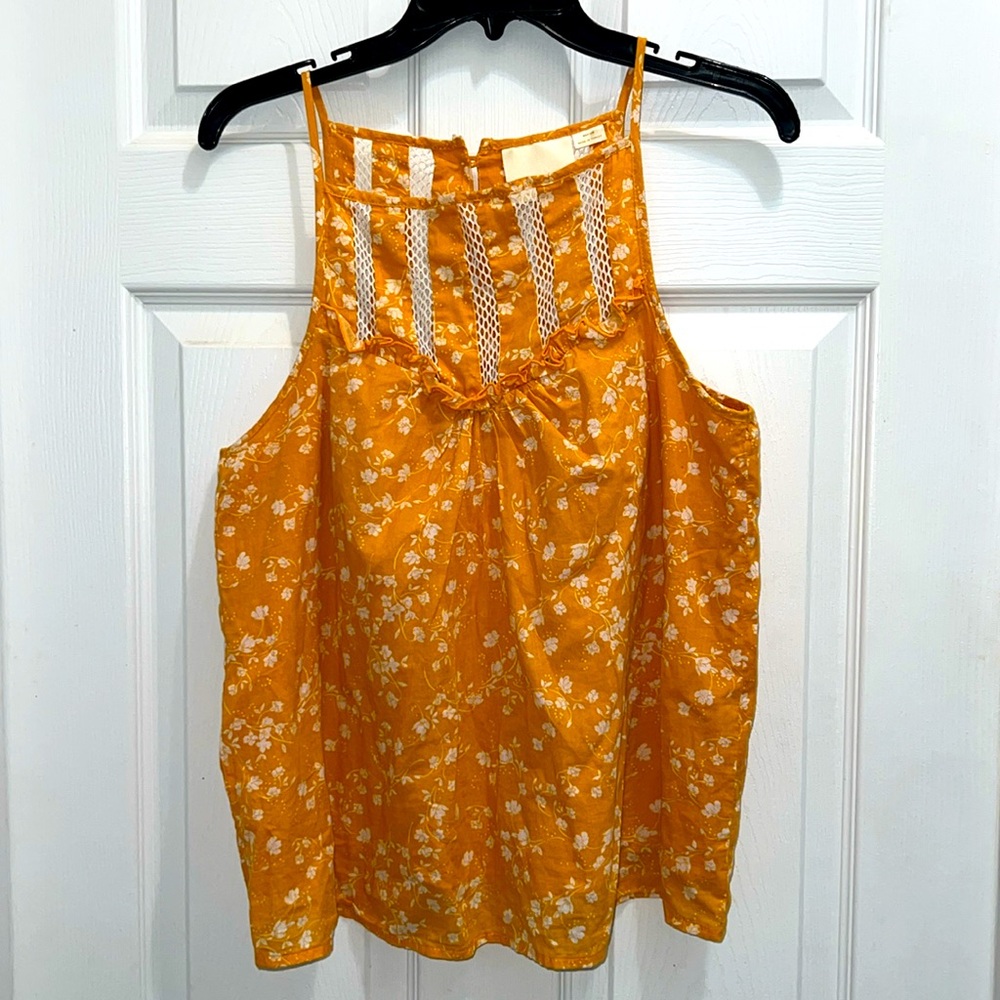 Anthropologie BOHO Maeve Martell Yellow Tank Top